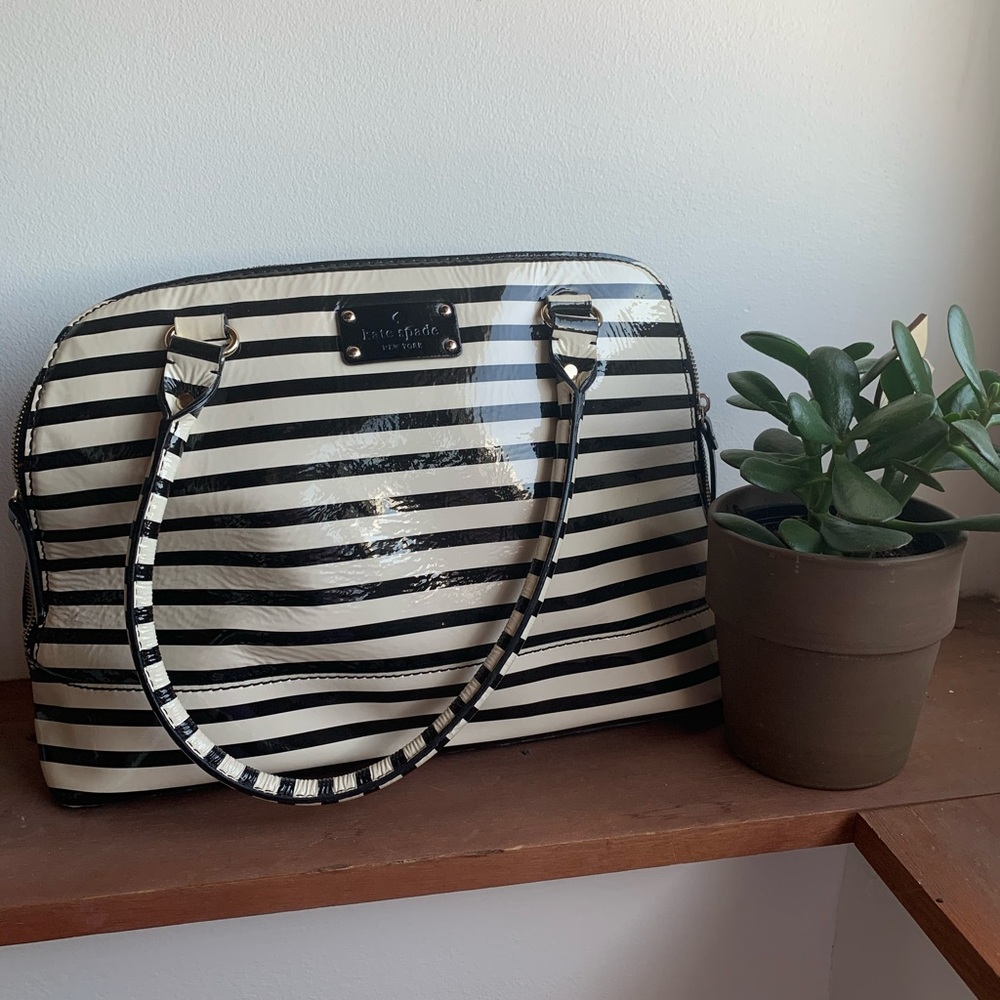 Kate Spade striped patent leather purse